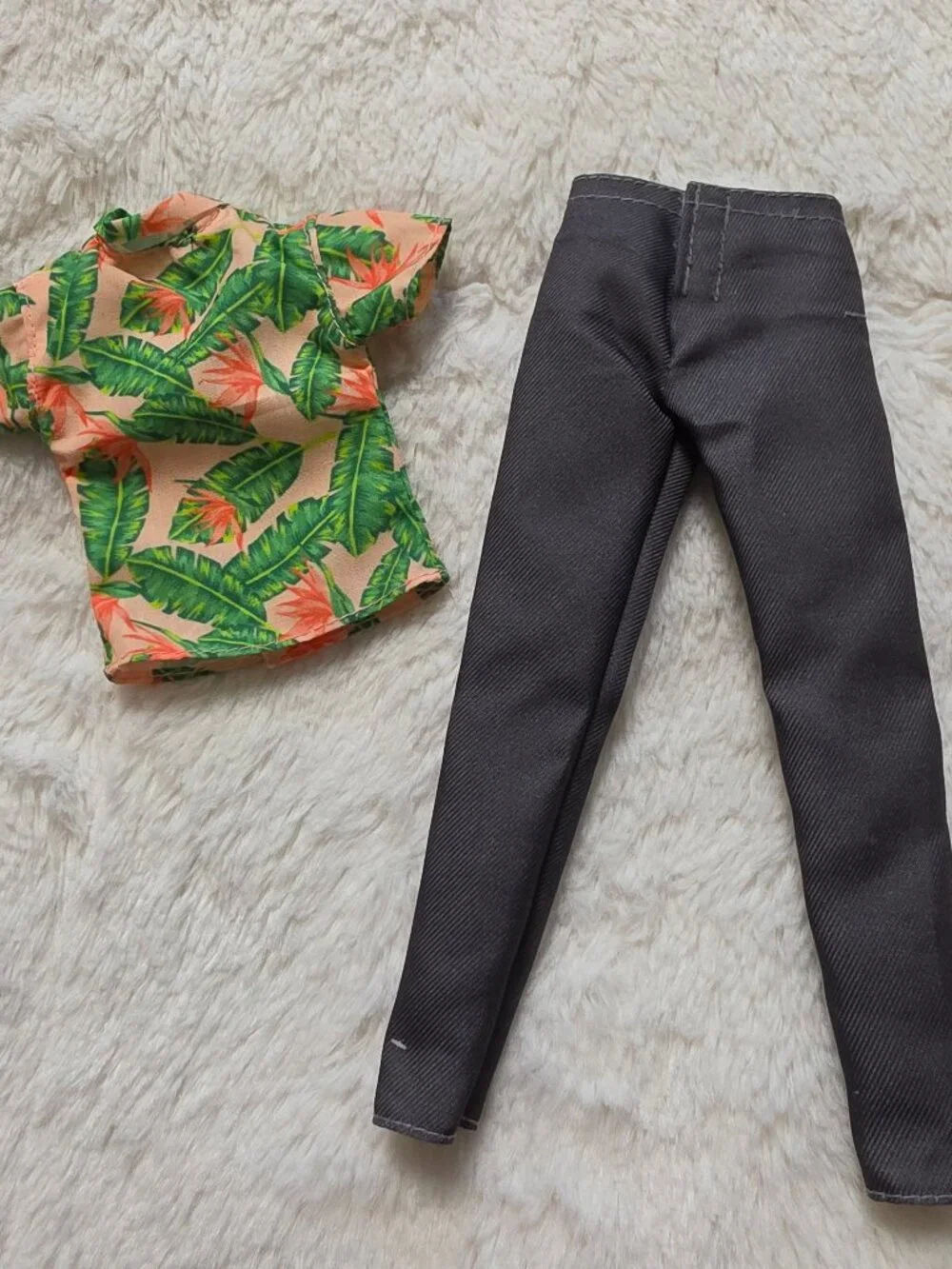 Barbie Fashions Ken Trend Set Floral Print 2019 Hawaiian Tropical Gray Pants
